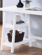 Contemporary Wood Writing Desk with Storage