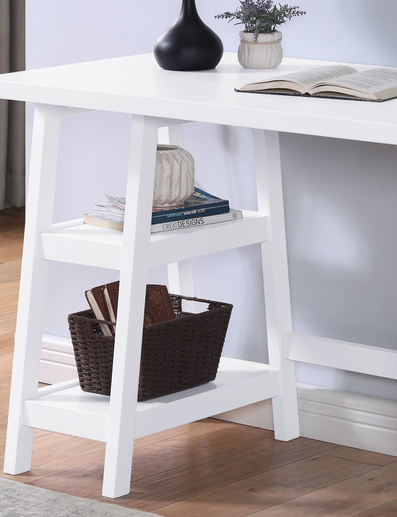 Contemporary Wood Writing Desk with Storage
