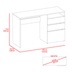 Louisiana Writing Computer Desk with 3 Storage Drawers & Open Shelf — 47" Spacious Work Surface | Modern Home Office Desk | Ample Legroom | Space-Saving Design | Study, Bedroom, Office | Black