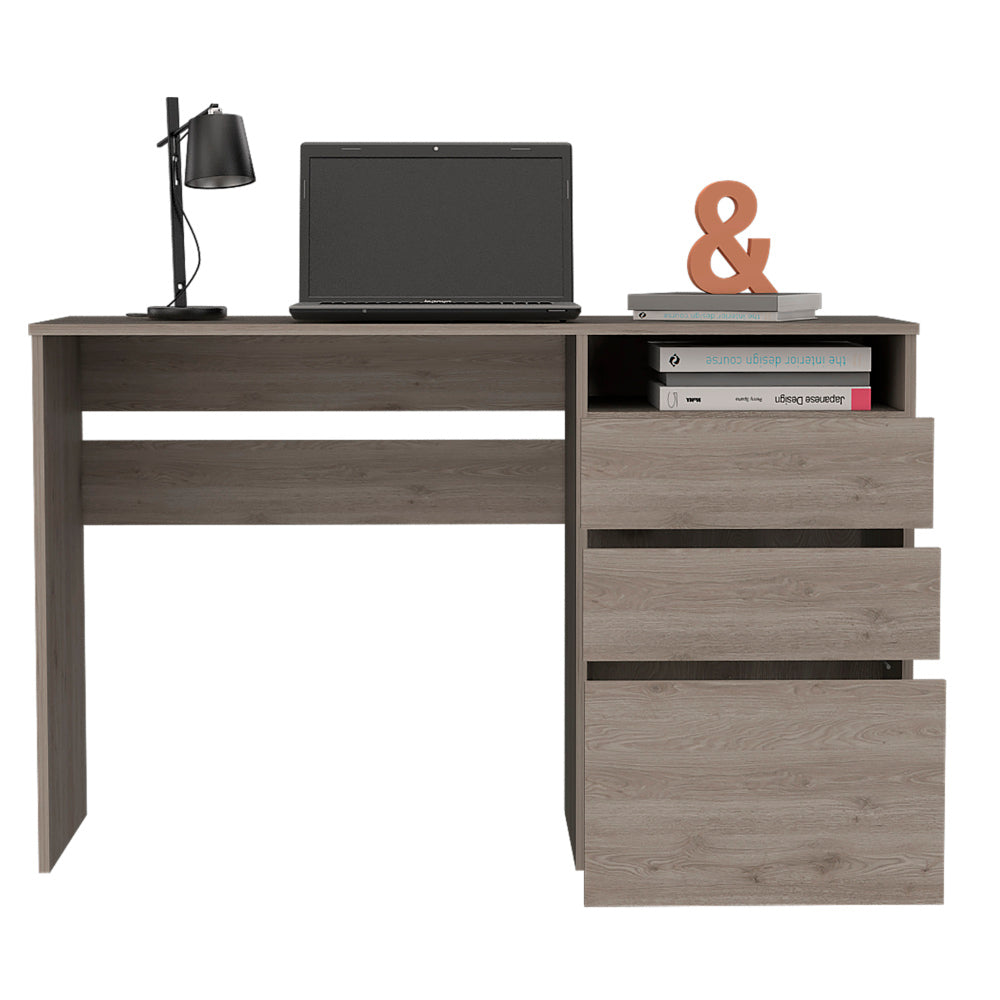 Louisiana Writing Computer Desk with 3 Storage Drawers & Open Shelf — 47" Spacious Work Surface | Modern Home Office Desk | Ample Legroom | Space-Saving Design | Study, Bedroom, Office | Black