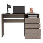 Louisiana Writing Computer Desk with 3 Storage Drawers & Open Shelf — 47" Spacious Work Surface | Modern Home Office Desk | Ample Legroom | Space-Saving Design | Study, Bedroom, Office | Black