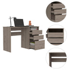 Louisiana Writing Computer Desk with 3 Storage Drawers & Open Shelf — 47" Spacious Work Surface | Modern Home Office Desk | Ample Legroom | Space-Saving Design | Study, Bedroom, Office | Black