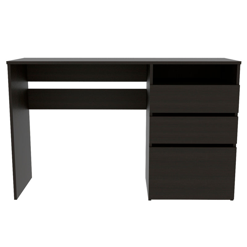 Louisiana Writing Computer Desk with 3 Storage Drawers & Open Shelf — 47" Spacious Work Surface | Modern Home Office Desk | Ample Legroom | Space-Saving Design | Study, Bedroom, Office | Black