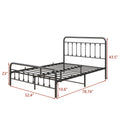 Twin/Full/Queen Size Victorian Metal Platform Bed Frame | Spindle Headboard & Footboard | 13 Slats + 9 Center Legs | 450 lbs | 10.6" Under-Bed Storage | No Box Spring Needed | Black