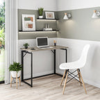 Techni Mobili Space Saving Folding Desk — 39" Collapsible Computer Desk | No Tools & No Assembly Required | Sturdy Steel Legs | Modern Space-Saving Design | Home Office, Bedroom, Dorm | Grey