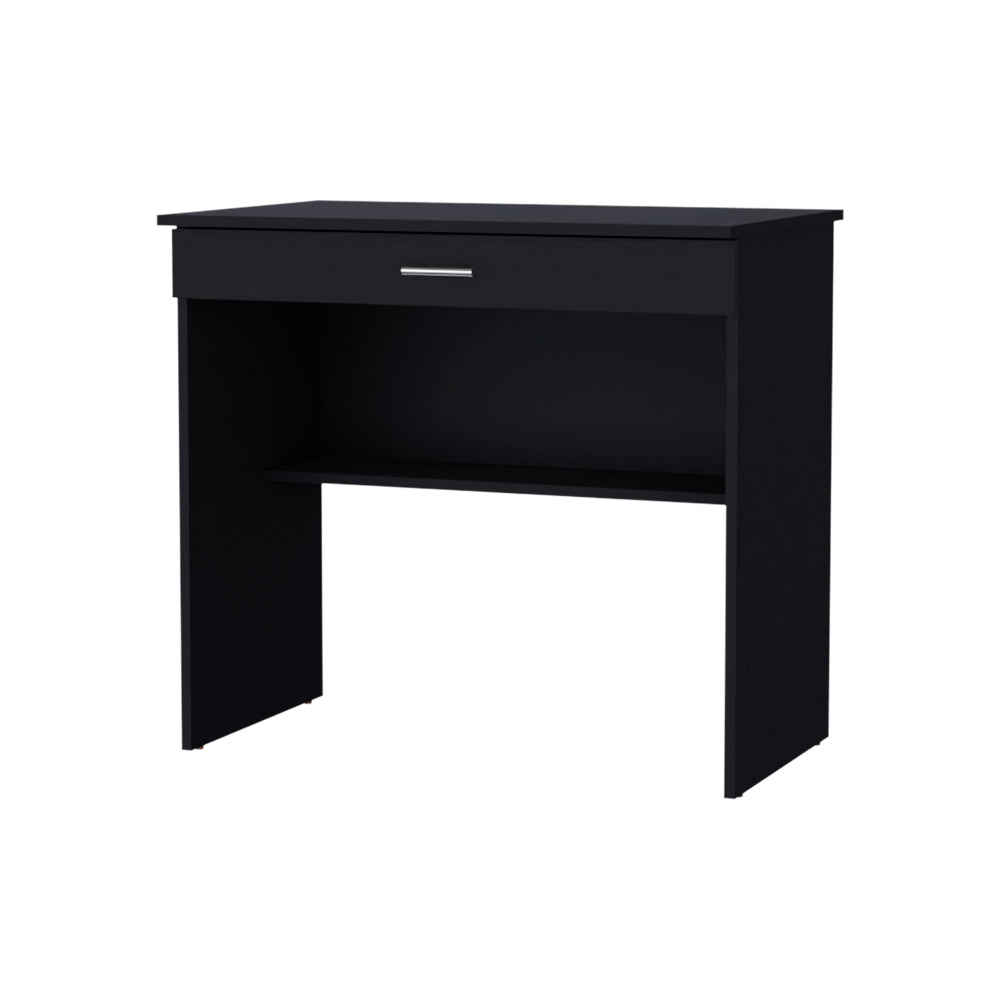 Kaylor Storage Desk — Modern Computer Desk with Storage Drawer & Open Shelf | 31.5" Spacious Work Surface | Compact Space-Saving Design | Home Office, Study, Bedroom | TSCA Compliant & FSC Certified | Black