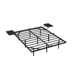 Full/Queen Size Heavy Duty Metal Platform Bed | 2 Bedside Shelves | LED Light | Reinforced Steel Slats | 800 lbs | Under-Bed Storage | No Box Spring Needed | Black