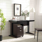 Home office desk with detached file cabinet