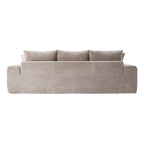 100" Extra Large Curved Front Sofa | 3-Seat Cloud-Like Boucle Sectional Couch | Vertical Channel Tufted | High-Resilience Compressed Foam | No Assembly | Easy to Move & Ship | Living Room, Apartment, Condo | White/Camel
