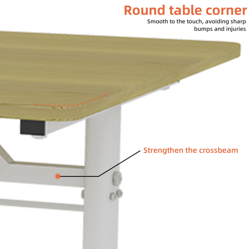 Height-Adjustable Standing Desk — 39" Manual Crank Sit-Stand Desk for Kids & Adults | Ergonomic Home Office Study Table | Sturdy Dual-Column Frame | No Electricity Needed | Compact Minimalist Design | White
