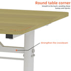 Height-Adjustable Standing Desk — 39" Manual Crank Sit-Stand Desk for Kids & Adults | Ergonomic Home Office Study Table | Sturdy Dual-Column Frame | No Electricity Needed | Compact Minimalist Design | White