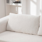 71" 2-in-1 Pull Out Foldable Loveseat Sofa Bed | Chenille Boneless Cloud Floor Mattress | Round-Edge Armrests + 2 Matching Pillows | High-Density Foam | Waterproof Anti-Slip Base | No Assembly Required | Living Room, Bedroom, Dorm | Ivory/Gray/Orange