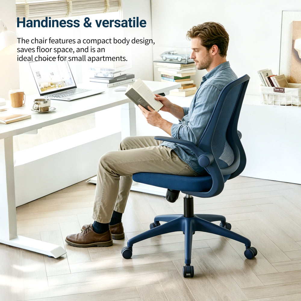 Ergonomic High-Back Mesh Office Chair | 350 lbs Capacity | Flip-Up Armrests | 10-Layer Curved Molded Foam Seat | Butterfly Upright Lock | SGS Class 3 Gas Lift | Fireproof | Home Office | Purple/Yellow/Green/Blue/Red