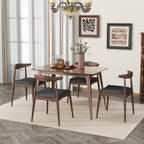 Christopher Knight Home 5-Piece Mid-Century Dining Set — Rubberwood Frame, Faux Wood Tabletop, Ergonomic Cushioned Chairs | Seats 4
