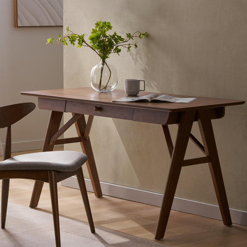 Wood Desk with Drawers