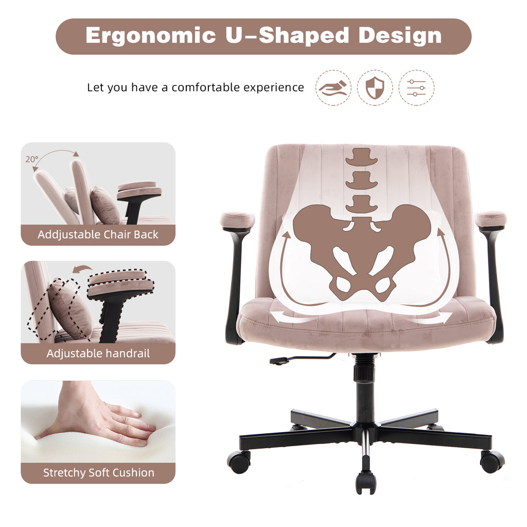 Rosie Velvet Criss-Cross Office Chair