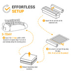 78.7" 3-in-1 Foldable Floor Sofa Bed | Teddy Fabric | High-Density Foam | Non-Slip Bottom | Headrest & Lumbar Pillow | Sofa / Lounge / Bed Convertible | Beige/Green/Gray/Pink/Black/Dark Blue/Brown