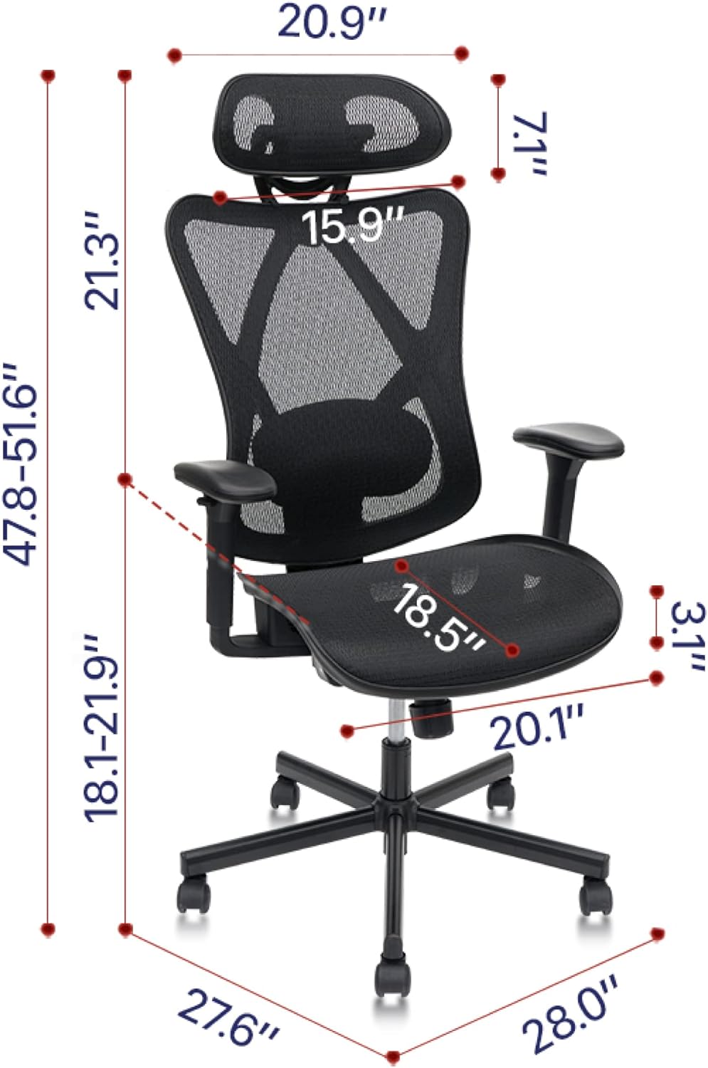 Apex Mesh Ergonomic High-Back Office Chair
