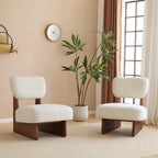 Modern Beige Lounge Chair with Polyester