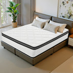 12" Full/Queen Hybrid Mattress | Individually Wrapped Pocket Coil Innerspring + Memory Foam | Bamboo Fiber Cover | Medium Firm | CertiPUR-US & OEKO-TEX Certified | Bedroom