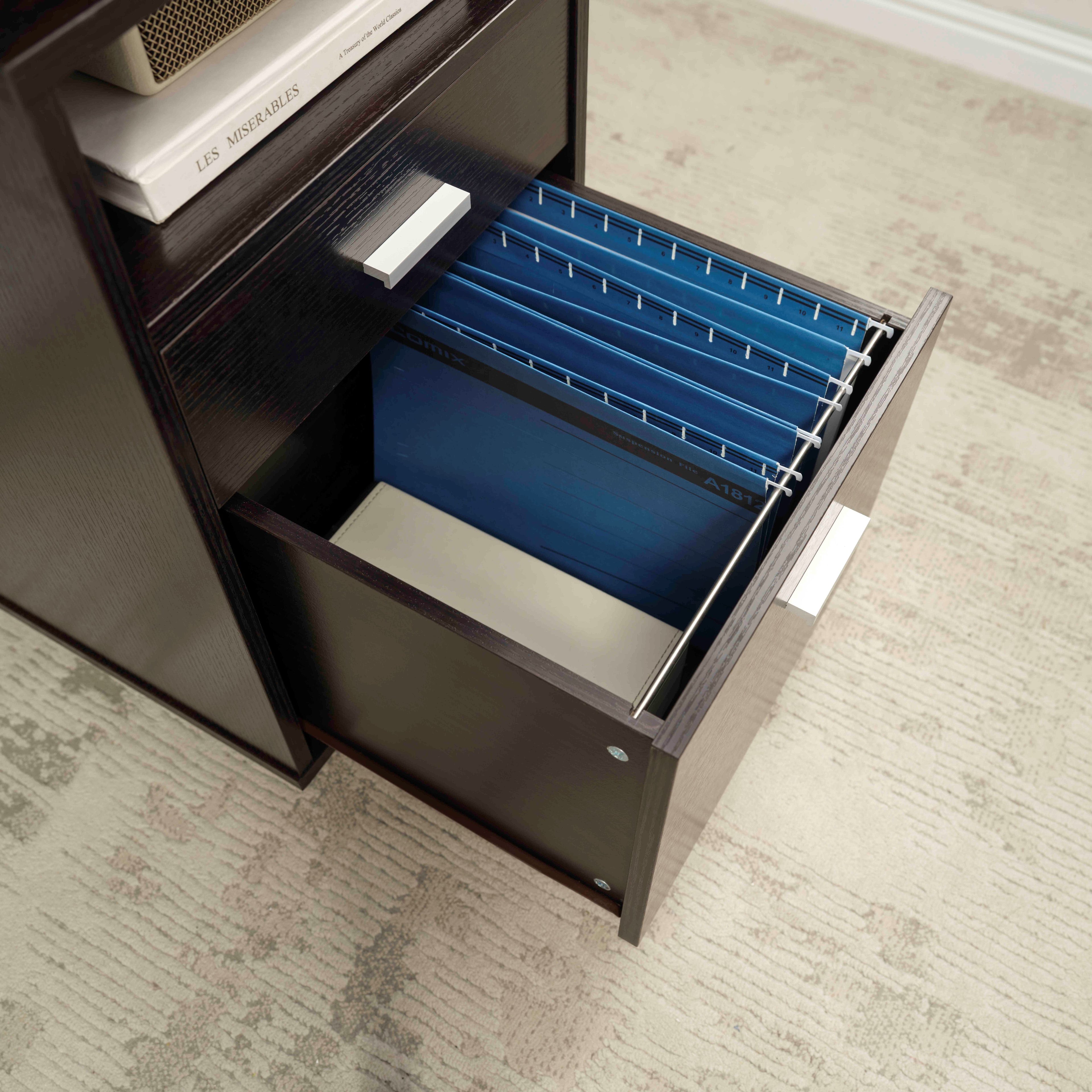 Home office desk with detached file cabinet