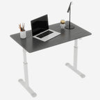 Height-Adjustable Standing Desk — 39" Manual Crank Sit-Stand Desk for Kids & Adults | Ergonomic Home Office Study Table | Sturdy Dual-Column Frame | No Electricity Needed | Compact Minimalist Design | White