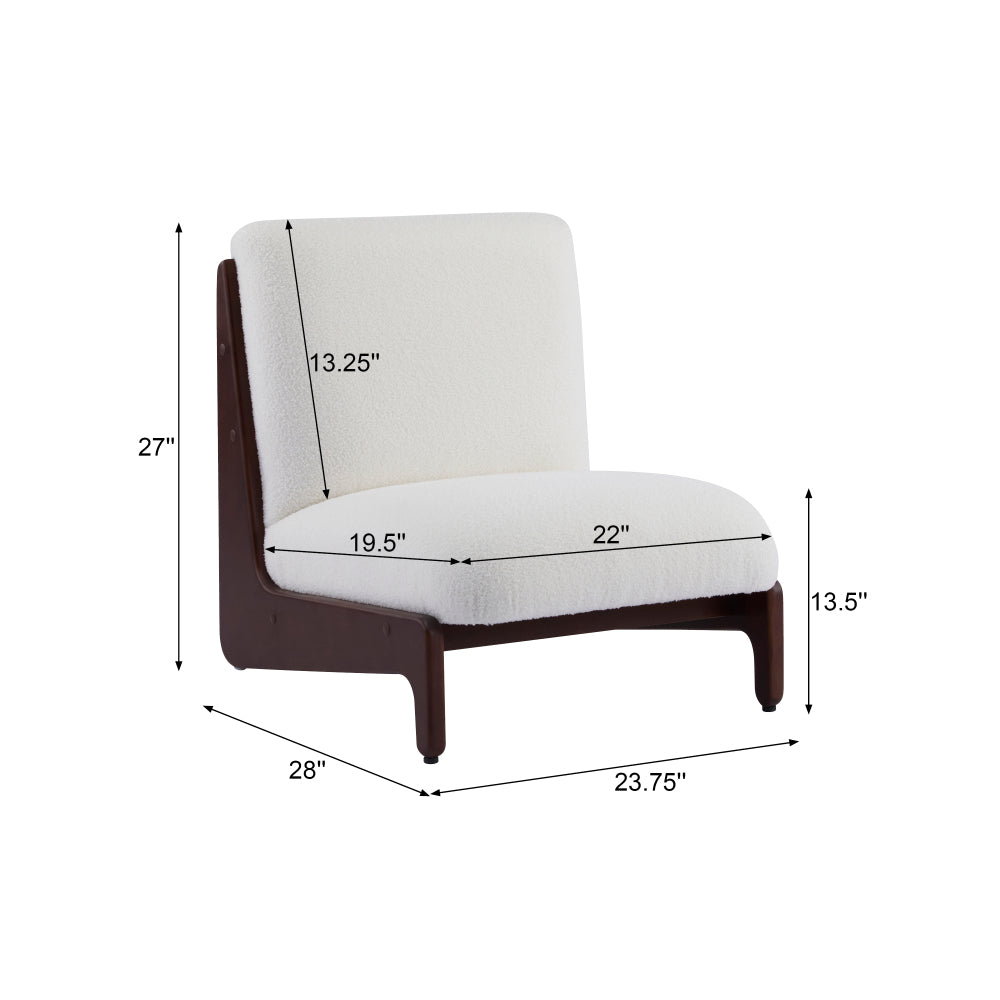 Scott Living Moda Accent Chair White with Walnut
