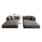 78.8" Convertible Floor Sofa Bed | Boneless Modular Sectional Couch | Pillow Back Support Armrests | Corduroy Fabric + Foam Fill | Hardware-Secured Backrest | No Assembly Required | Living Room, Bedroom, Apartment | Gray/Black/Camel/Green/Brown/Blue