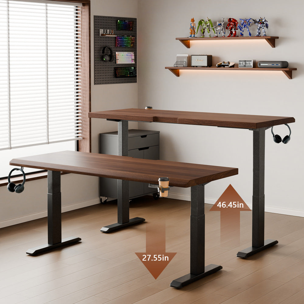 47" Solid Rubberwood Electric Standing Desk