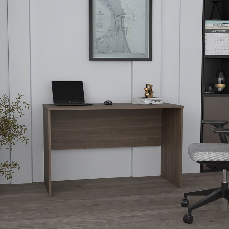 47" Modern Minimalist Study Desk | Spacious Computer & Laptop Table | Clean Lines + Smooth Finish | Generous Leg Clearance | Sturdy Particle Board Construction | Easy Assembly | Bedroom, Living Room, Home Office, Kitchen | White/Gray Walnut