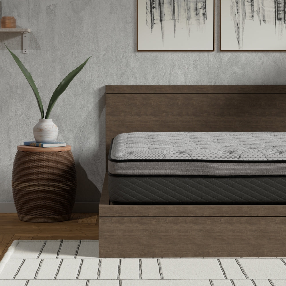Twin/Queen/King — 12" Hybrid Medium Firm Mattress | Pocketed Coil Innerspring + Cooling Gel + Memory Foam | Knitted Breathable Top Panel | Low Motion Transfer | CertiPUR-US Certified | Bedroom | Black/Gray