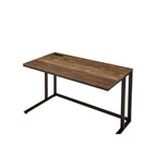 47" Modern Writing Desk with Built-In USB Port | Walnut MDF Top + Black Metal Sled Base | Open Legroom Design | KD Easy Assembly | Spacious Rectangular Work Surface | Home Office, Study, Laptop | Walnut/Black