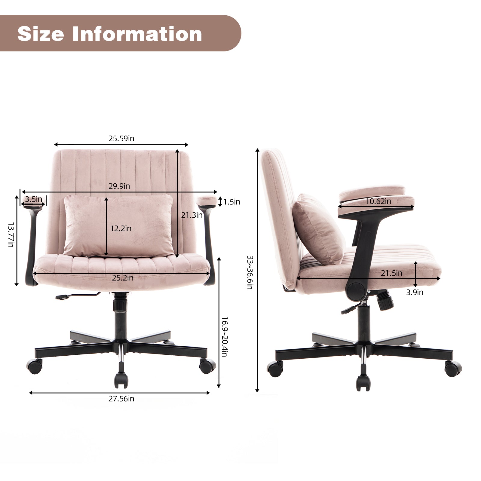 Rosie Velvet Criss-Cross Office Chair
