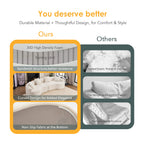 110" Curved Boneless Sectional Sofa 4-Seat | Chenille Upholstery | High-Density Foam & Spring | Flared Arms Pillow Back | No Assembly Required | Child & Pet Friendly | White/Gray/Beige/Green/Orange/Navy/Caramel/Black