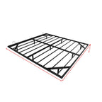 Queen/King Size Floating Metal Platform Bed | Hidden LED Underglow App & Remote Control | 10 Slats + 4 Cross Frames + 6 Steel Legs | 1000 lbs | No Box Spring Needed | Black
