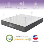 Twin/Full/Queen/King 10" Cooling Gel Hybrid Mattress | Orthopedic Pocket Spring + Memory Foam | Pressure Relief | Low Motion Transfer | Water Resistant | Adjustable Base Compatible | CertiPUR-US Certified | Made in USA