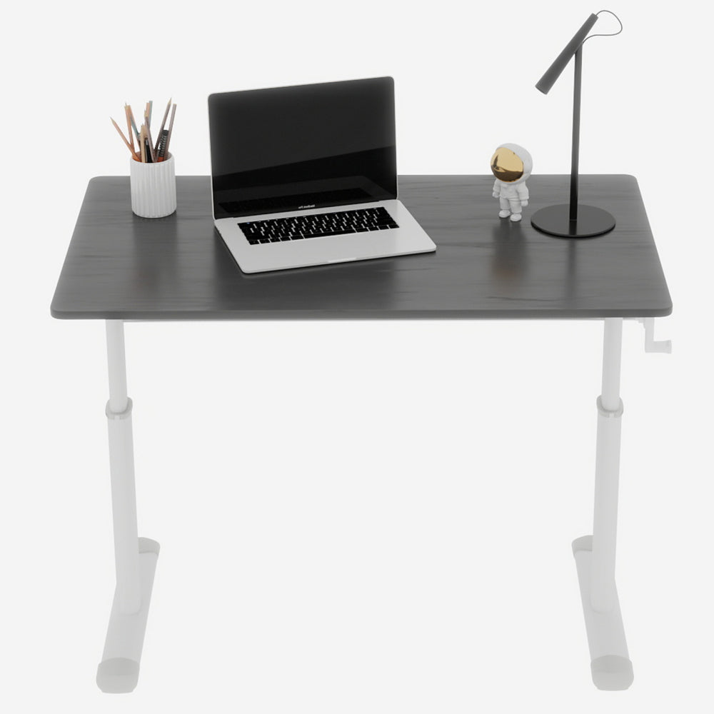 Height-Adjustable Standing Desk — 39" Manual Crank Sit-Stand Desk for Kids & Adults | Ergonomic Home Office Study Table | Sturdy Dual-Column Frame | No Electricity Needed | Compact Minimalist Design | White