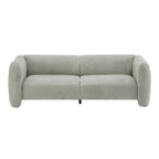 83" Modern Wave Design 3-Seat Boucle Sofa | Graceful Curved Silhouette | High-Resilience Foam + Thickened Cushions | Sturdy Wood Frame | 900 lbs Capacity | Living Room, Bedroom, Apartment | Light Green/Beige/Camel
