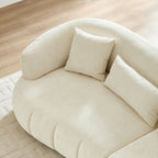 102.36 inch Cloud-Like Sofa,Modern Sectional Curved Sofa,Textured Fabric Couch,Upholstered  4-Seat Comfy Sofa for Living Room,Beige