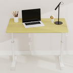 Height-Adjustable Standing Desk — 39" Manual Crank Sit-Stand Desk for Kids & Adults | Ergonomic Home Office Study Table | Sturdy Dual-Column Frame | No Electricity Needed | Compact Minimalist Design | White