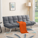 67" Multifunctional 2-Seat Sofa Bed | Foldable Corduroy Couch | 3-Position Adjustable Backrest + Armrest | High-Density Foam | Sturdy Wood + Metal Frame | 3-Second Switch | Living Room, Apartment, Studio | Light Gray/Black/Dark Gray/Green/Yellow