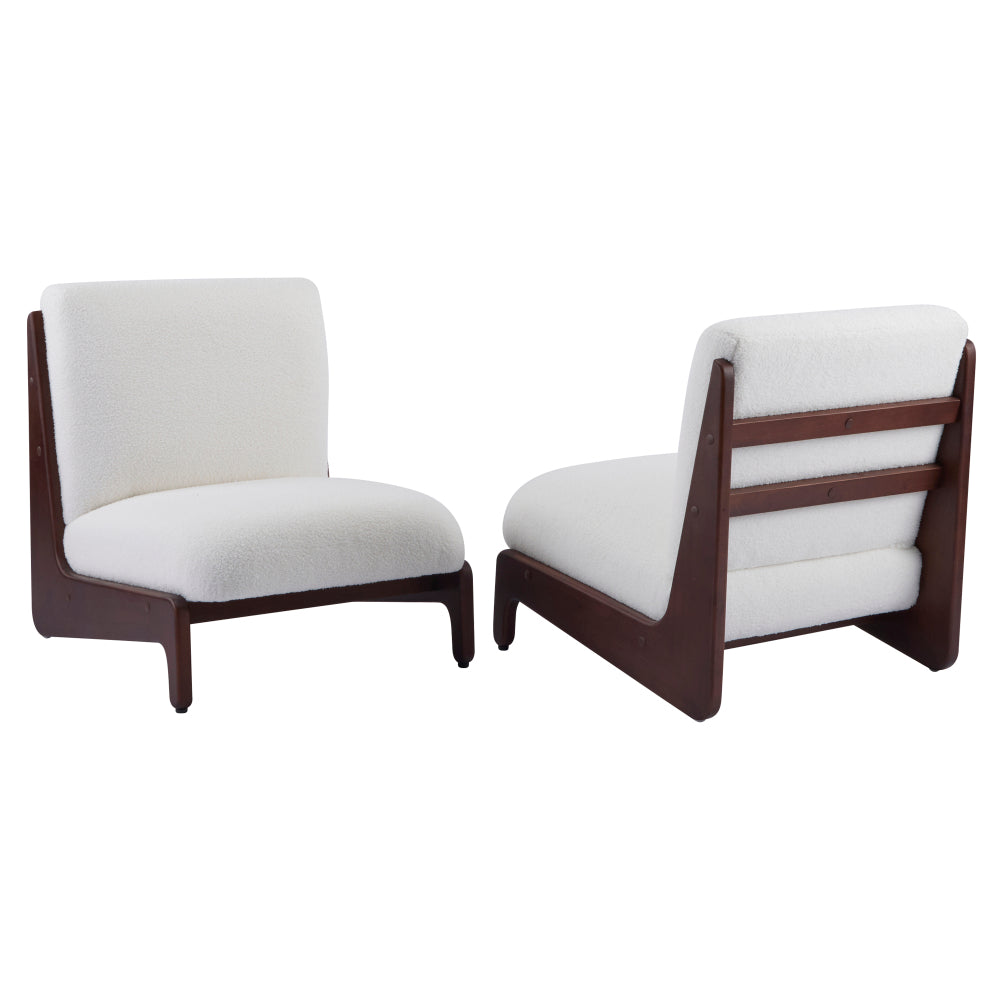Scott Living Moda Accent Chair White with Walnut