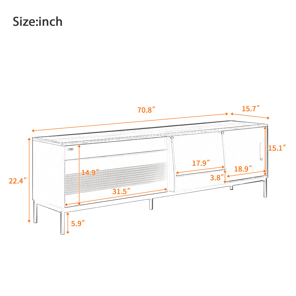 U-Can 70.8'' Modern TV Stand for TVs up to 75