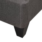 Twin/Full/Queen/King Size Low Profile Platform Bed Base | Upholstered Dark Gray Linen Fabric | Headboard Attachment Kit Included | Plywood & Wood Frame | No Box Spring Needed | Dark Gray