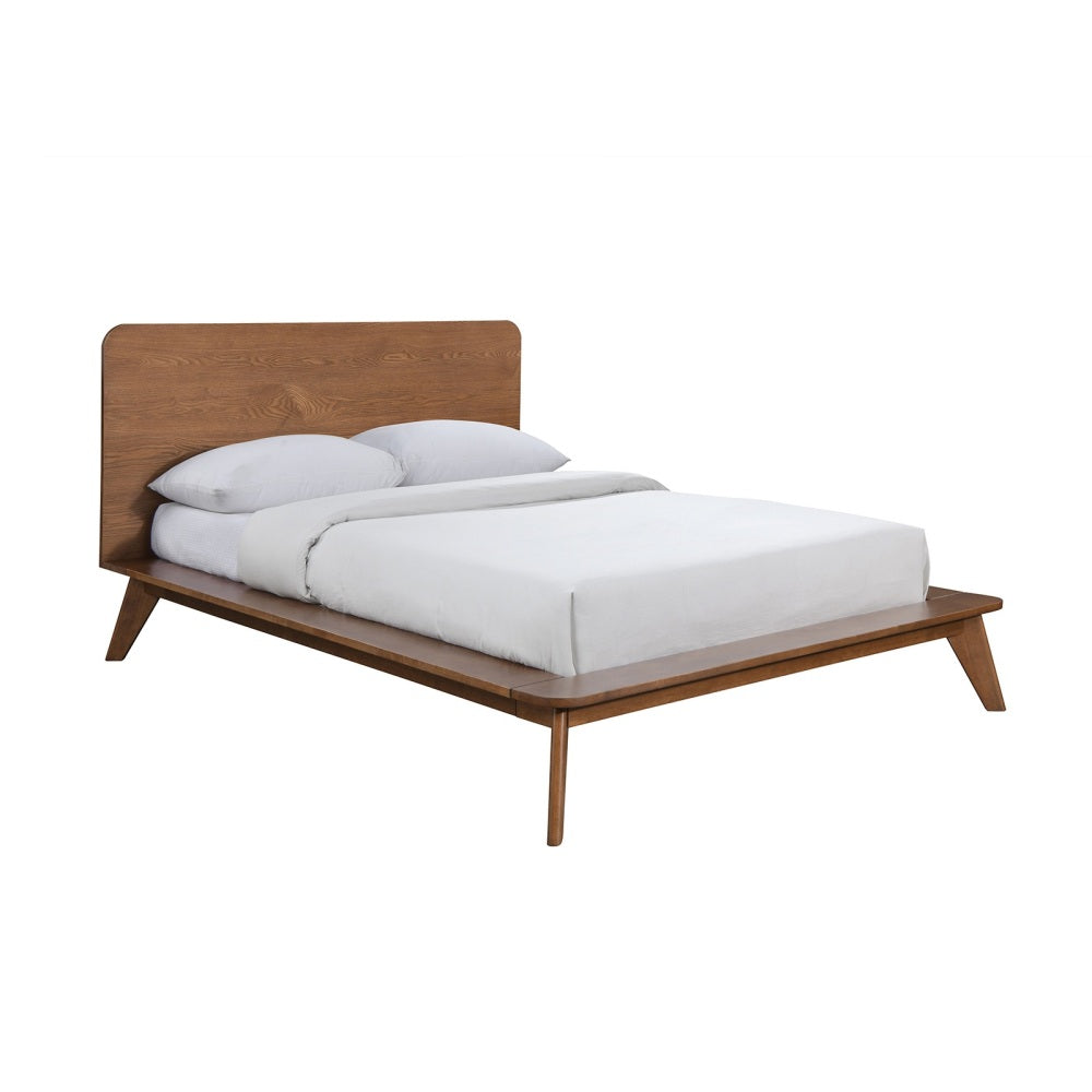 Walnut Color Eastern King Size Bed Solid wood