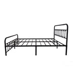Twin/Full/Queen Size Metal Platform Bed Frame | Classic Spindle Headboard & Footboard | Reinforced Sturdy Structure | Ample Under-Bed Storage | No Box Spring Needed | Black/Charcoal Gray/White