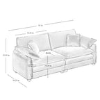 Large Deep-Seat 2-Seat Corduroy Sofa | Fashion-Retro Blend Design | Double-Layer Memory Foam Cushions | Removable Armrests + 4 Throw Pillows | Cloud-Like Comfort | Living Room, Bedroom, Flat | Beige/Tan/Green/Gray