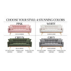 69" Soft Teddy Fleece Convertible Sofa Bed | 3-Speed Adjustable Backrest | Wide Detachable Armrests | Solid Wood + Metal Frame | Multifunctional Couch for Living Room, Bedroom, Small Space | Pink/Beige/Gray/Green