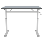 Height-Adjustable Standing Desk — 39" Manual Crank Sit-Stand Desk for Kids & Adults | Ergonomic Home Office Study Table | Sturdy Dual-Column Frame | No Electricity Needed | Compact Minimalist Design | White