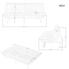 67" Multifunctional 2-Seat Sofa Bed | Foldable Corduroy Couch | 3-Position Adjustable Backrest + Armrest | High-Density Foam | Sturdy Wood + Metal Frame | 3-Second Switch | Living Room, Apartment, Studio | Light Gray/Black/Dark Gray/Green/Yellow
